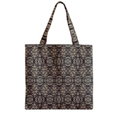 Steampunk Camouflage Design Print Zipper Grocery Tote Bag