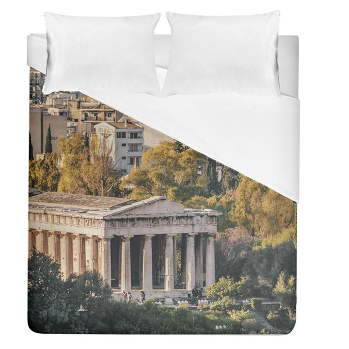 Athens Aerial View Landscape Photo Duvet Cover (Queen Size)