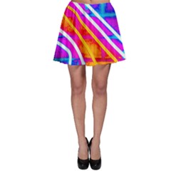 Pop Art Neon Wall Skater Skirt by essentialimage365