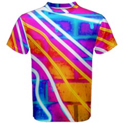 Pop Art Neon Wall Men s Cotton Tee by essentialimage365