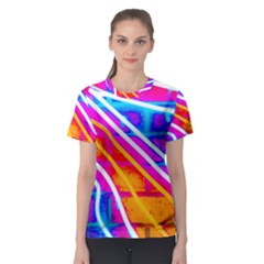 Pop Art Neon Wall Women s Sport Mesh Tee