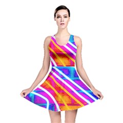 Pop Art Neon Wall Reversible Skater Dress by essentialimage365