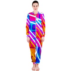 Pop Art Neon Wall Onepiece Jumpsuit (ladies)  by essentialimage365