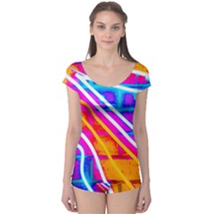 Pop Art Neon Wall Boyleg Leotard  by essentialimage365