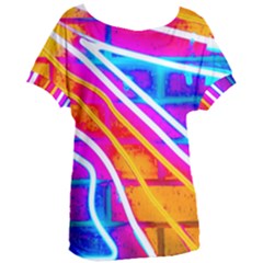 Pop Art Neon Wall Women s Oversized Tee by essentialimage365