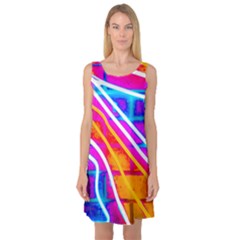 Pop Art Neon Wall Sleeveless Satin Nightdress by essentialimage365