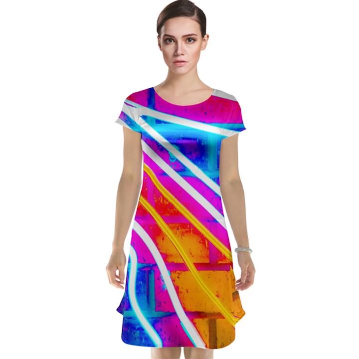 Pop Art Neon Wall Cap Sleeve Nightdress