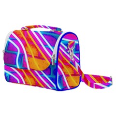 Pop Art Neon Wall Satchel Shoulder Bag by essentialimage365