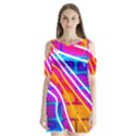 Pop Art Neon Wall Shoulder Cutout Velvet One Piece View1