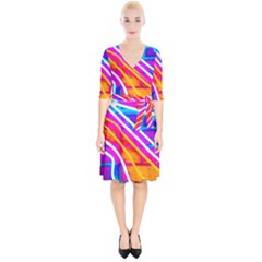 Pop Art Neon Wall Wrap Up Cocktail Dress by essentialimage365