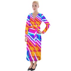 Pop Art Neon Wall Velvet Maxi Wrap Dress by essentialimage365