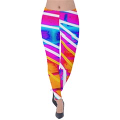 Pop Art Neon Wall Velvet Leggings by essentialimage365