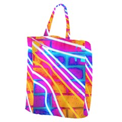 Pop Art Neon Wall Giant Grocery Tote by essentialimage365