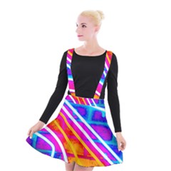 Pop Art Neon Wall Suspender Skater Skirt by essentialimage365