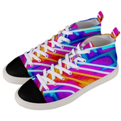 Pop Art Neon Wall Men s Mid-top Canvas Sneakers by essentialimage365