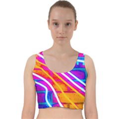 Pop Art Neon Wall Velvet Racer Back Crop Top by essentialimage365