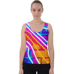 Pop Art Neon Wall Velvet Tank Top by essentialimage365