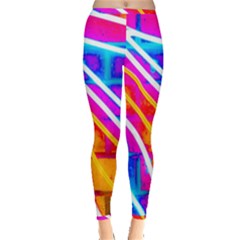 Pop Art Neon Wall Inside Out Leggings by essentialimage365