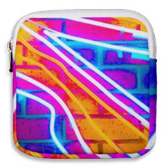 Pop Art Neon Wall Mini Square Pouch by essentialimage365