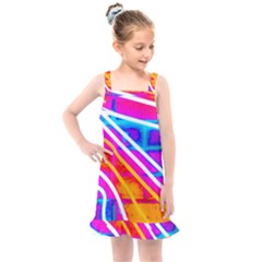 Pop Art Neon Wall Kids  Overall Dress by essentialimage365