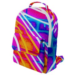 Pop Art Neon Wall Flap Pocket Backpack (small) by essentialimage365