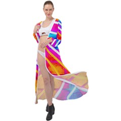 Pop Art Neon Wall Maxi Chiffon Beach Wrap by essentialimage365