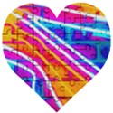 Pop Art Neon Wall Wooden Puzzle Heart View1