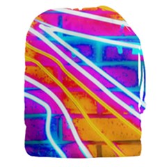 Pop Art Neon Wall Drawstring Pouch (3xl) by essentialimage365