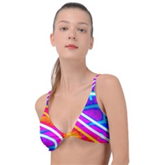 Pop Art Neon Wall Knot Up Bikini Top by essentialimage365