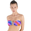 Pop Art Neon Wall Twist Bandeau Bikini Top View1