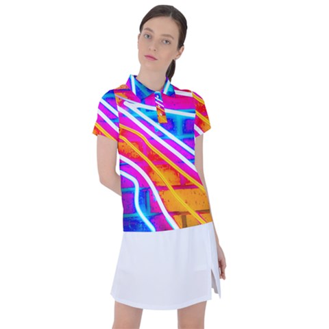 Pop Art Neon Wall Women s Polo Tee by essentialimage365