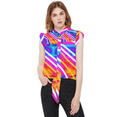 Pop Art Neon Wall Frill Detail Shirt by essentialimage365