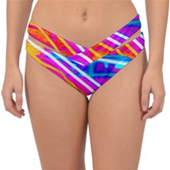 Pop Art Neon Wall Double Strap Halter Bikini Bottom