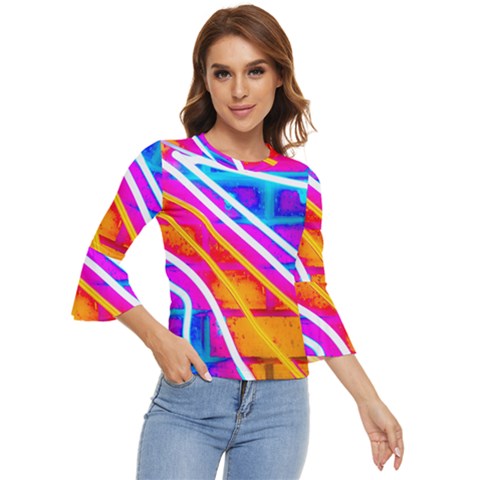 Pop Art Neon Wall Bell Sleeve Top by essentialimage365