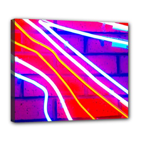 Pop Art Neon Lights Deluxe Canvas 24  X 20  (stretched) by essentialimage365