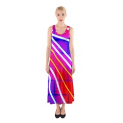 Pop Art Neon Lights Sleeveless Maxi Dress by essentialimage365