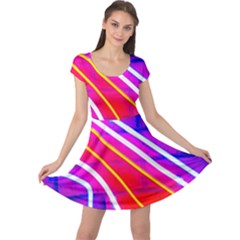 Pop Art Neon Lights Cap Sleeve Dress by essentialimage365