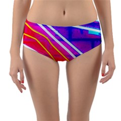 Pop Art Neon Lights Reversible Mid-waist Bikini Bottoms by essentialimage365