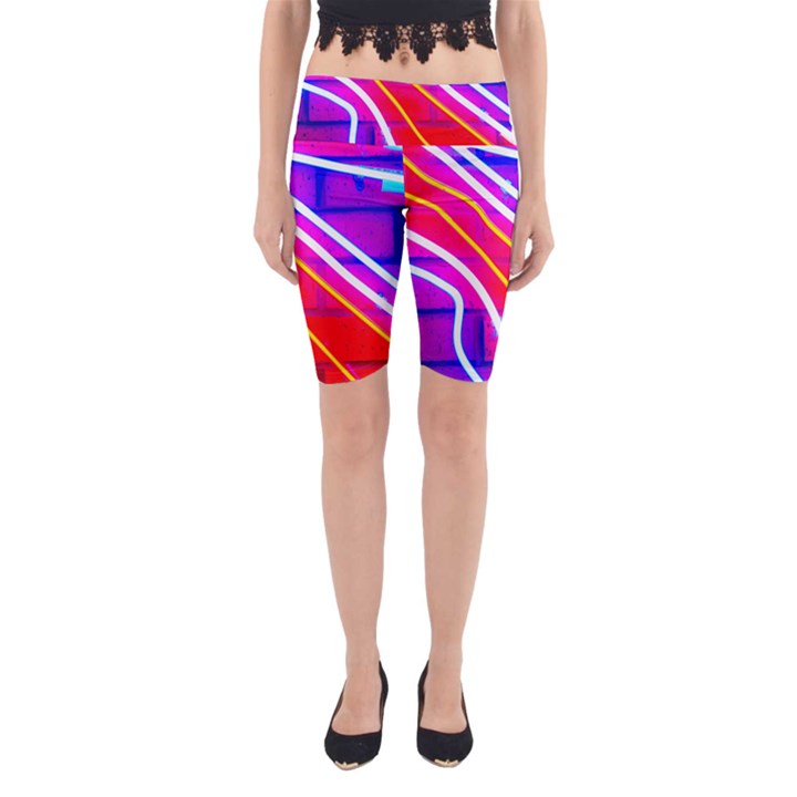 Pop Art Neon Lights Yoga Cropped Leggings