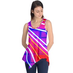 Pop Art Neon Lights Sleeveless Tunic by essentialimage365