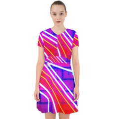 Pop Art Neon Lights Adorable In Chiffon Dress by essentialimage365