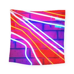 Pop Art Neon Lights Square Tapestry (small) by essentialimage365