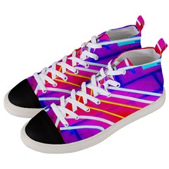 Pop Art Neon Lights Men s Mid-top Canvas Sneakers by essentialimage365