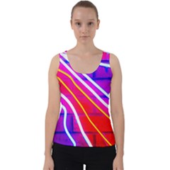 Pop Art Neon Lights Velvet Tank Top by essentialimage365