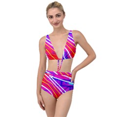 Pop Art Neon Lights Tied Up Two Piece Swimsuit by essentialimage365