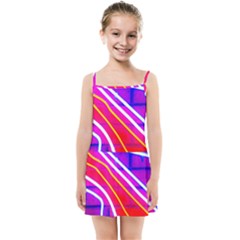 Pop Art Neon Lights Kids  Summer Sun Dress by essentialimage365