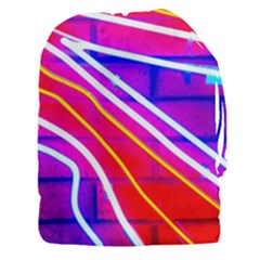 Pop Art Neon Lights Drawstring Pouch (3xl) by essentialimage365