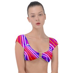 Pop Art Neon Lights Cap Sleeve Ring Bikini Top by essentialimage365