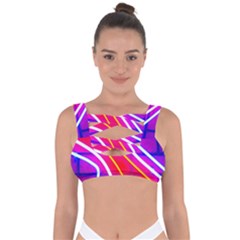 Pop Art Neon Lights Bandaged Up Bikini Top by essentialimage365