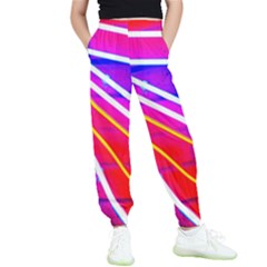 Pop Art Neon Lights Kids  Elastic Waist Pants by essentialimage365